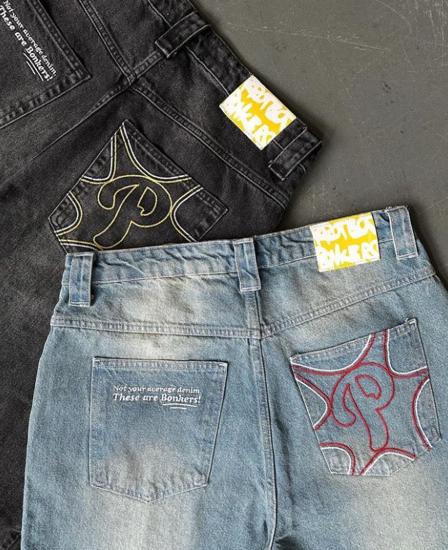 VAMO - Baggy “P-Logo” Denim Jeans